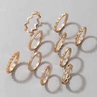 New Fashion  Diamond And Pearl Hollow 9-piece Ring main image 5
