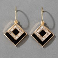 New Simple Black Geometric Square Earrings main image 7