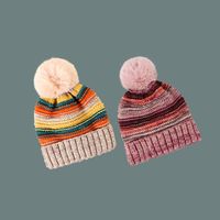 Rainbow Striped Woolen Hat main image 5