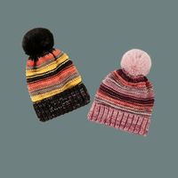 Rainbow Striped Woolen Hat main image 4