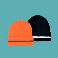 Orange Fashion Striped Knitted Hat main image 1