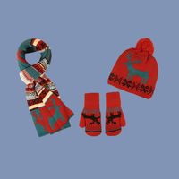 Christmas Fawn Hat Scarf Gloves Three-piece main image 1
