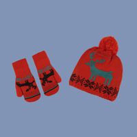 Christmas Fawn Hat Scarf Gloves Three-piece main image 4