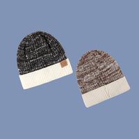 Fashion Leather Label Two-color Woolen Hat main image 4