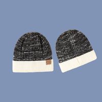 Fashion Leather Label Two-color Woolen Hat main image 5