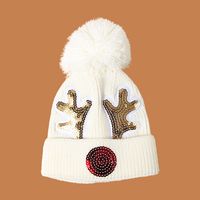 Children's Christmas Deer Knit Hat sku image 1