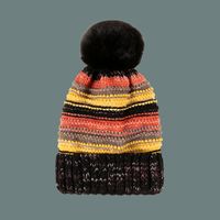 Rainbow Striped Woolen Hat sku image 1