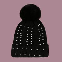 Pearl Hair Ball Knitted Hat sku image 1