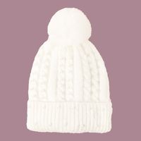 Pearl Hair Ball Knitted Hat sku image 2