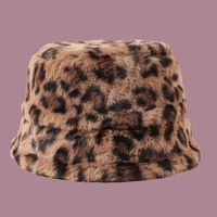 Children's Fashion Plush Leopard Print Fisherman Hats sku image 1