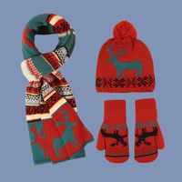 Christmas Fawn Hat Scarf Gloves Three-piece sku image 1