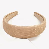 Retro  Wide-brimmed Pu Leather Square Headband main image 1
