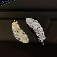 Korean Full Diamond Feather Hairpin main image 1