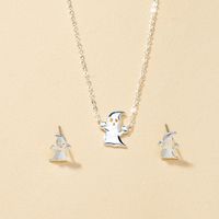 Halloween Ghost Earrings Exaggerated Funny Necklace Earrings Set main image 4