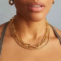 Exaggerated Gold Thick Chain Punk Hip-hop Fashion Necklace main image 1