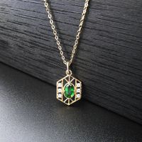 Fashion Retro Baroque Gold-plated Emerald Necklace main image 4