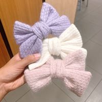 Woolen Knitted Big Bow Hairpin main image 3