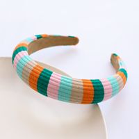 Korean Striped Rainbow-colored Wool Knitted Sponge Headband sku image 3