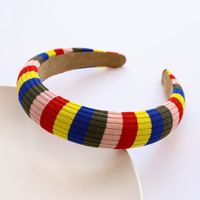 Korean Striped Rainbow-colored Wool Knitted Sponge Headband sku image 2