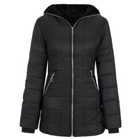 Hooded Long-sleeved Cotton Winter Long Zipper Jacket sku image 6