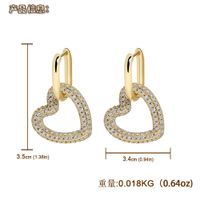 Simple Retro Zircon Heart-shaped Gold Earrings main image 5