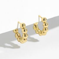Retro Simple Copper Gold Circle Earrings main image 3