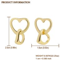 925 Silver Needle Gold-plated Simple Heart-shaped Pendant Earrings main image 5