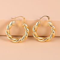 Simple Twisted  Circle Hoop Earrings main image 3