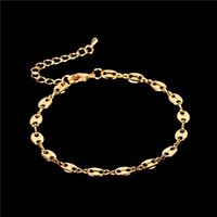 Thick Chain Clavicle Chain Stitching Pig Nose Necklace Bracelet Earring Set main image 6