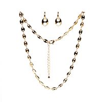 Thick Chain Clavicle Chain Stitching Pig Nose Necklace Bracelet Earring Set main image 3
