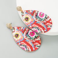 Colorful Flower Leather Print Earrings main image 1