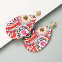 Colorful Flower Leather Print Earrings main image 4