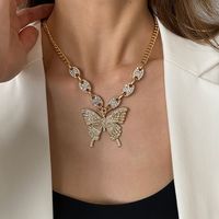 Butterfly Punk Micro Inlaid Rhinestone Necklace main image 1
