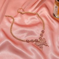 Butterfly Punk Micro Inlaid Rhinestone Necklace main image 4