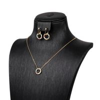 Fashion Star Eingelegte Zirkon Halskette Geometrische Ohrringe sku image 9