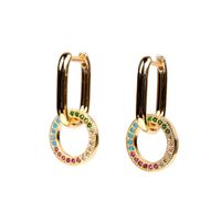 Fashion Star Eingelegte Zirkon Halskette Geometrische Ohrringe sku image 6