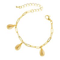 Fashion Simple Shell Pendant Copper Micro-inlaid Zircon Bracelet sku image 1