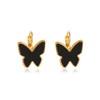 Boucles D&#39;oreilles Papillon Rétro En Acrylique Coeur Noir sku image 2