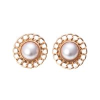 Fashion Golden Pearl Earrings sku image 1