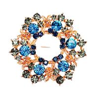 Colorful Crystal Wreath Brooch main image 6