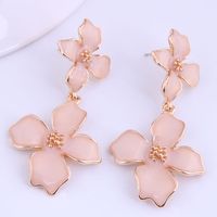 925 Silver  Korean Fashion  Flower Exaggerated Earrings main image 3