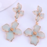 925 Silver  Korean Fashion  Flower Exaggerated Earrings main image 5