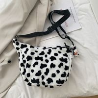 Cow Pattern Plush Messenger Shoulder Bag main image 2