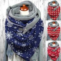 Plush Cashews Christmas Snowflakes Starry Sky Printing Scarf main image 6