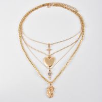 Übertriebene Kreuzanhänger Mehrschichtige Neue Halskette Für Frauen main image 3