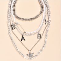 Fashion Angel Pearl Pin Multi-layer Chain Women's Necklace main image 3