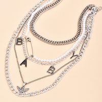 Fashion Angel Pearl Pin Multi-layer Chain Women's Necklace main image 4