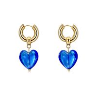 Retro Heart Silver Foil Gold Personalized Earrings main image 3