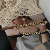 Wide Leather Chain Short Necklace main image 4
