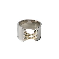 New Glossy Shoelace Texture Gold  Silver  Ring main image 6